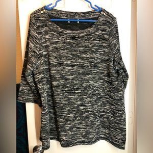 White and Black speckled sweater 3X